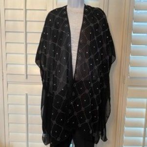 One Size Fits Most - Knee Length Kimona with Rhinestone Patter